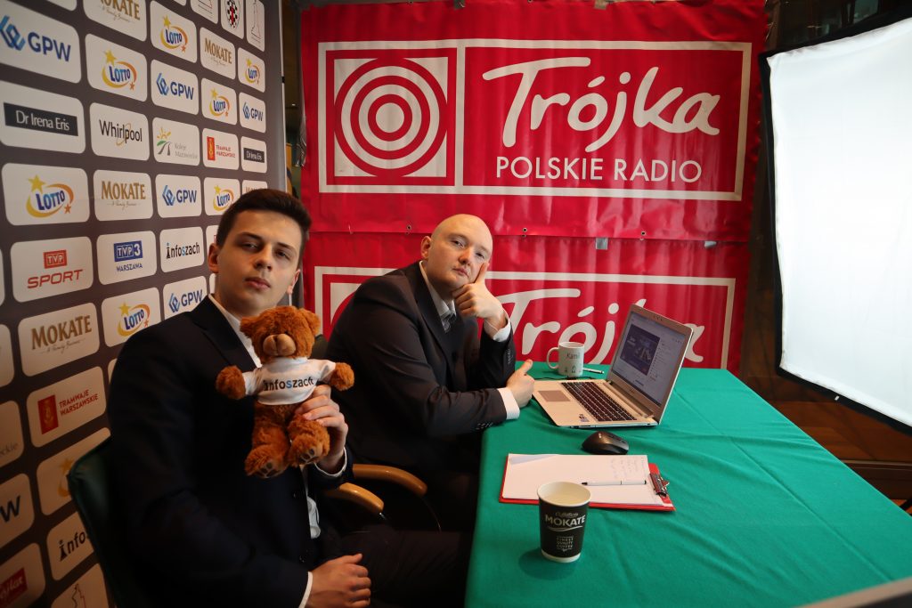 Antoni Szustakowski oraz Kamil Plicha, studio Mistrzostwa Polski w szachach 2019