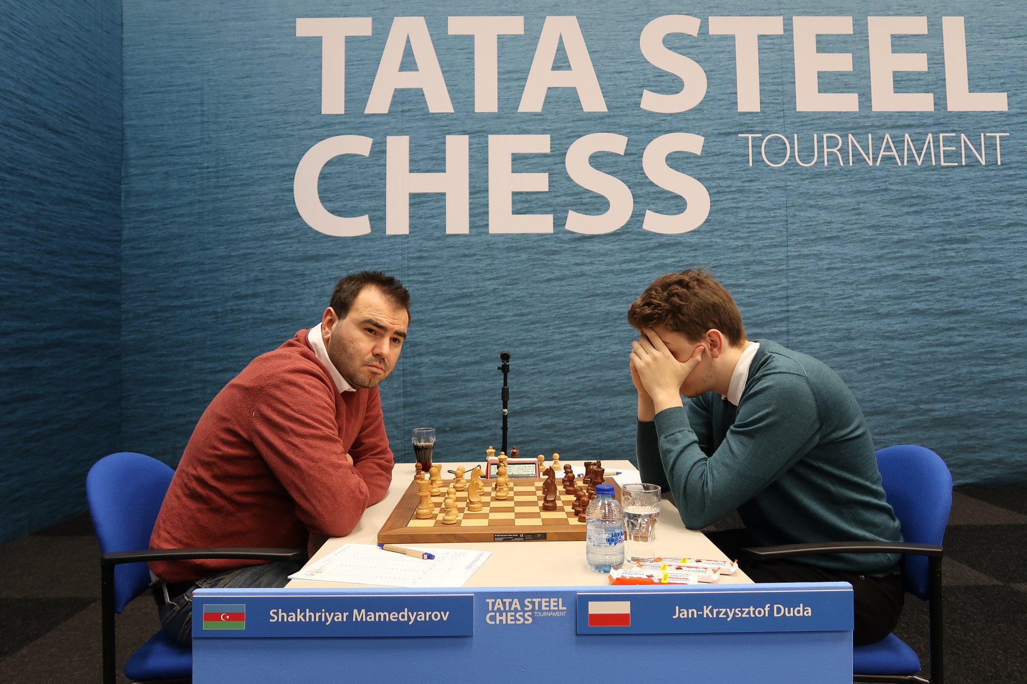 Mamedyarov i Duda grają podczas Tata Steel Masters 2019 w Wijk aan Zee