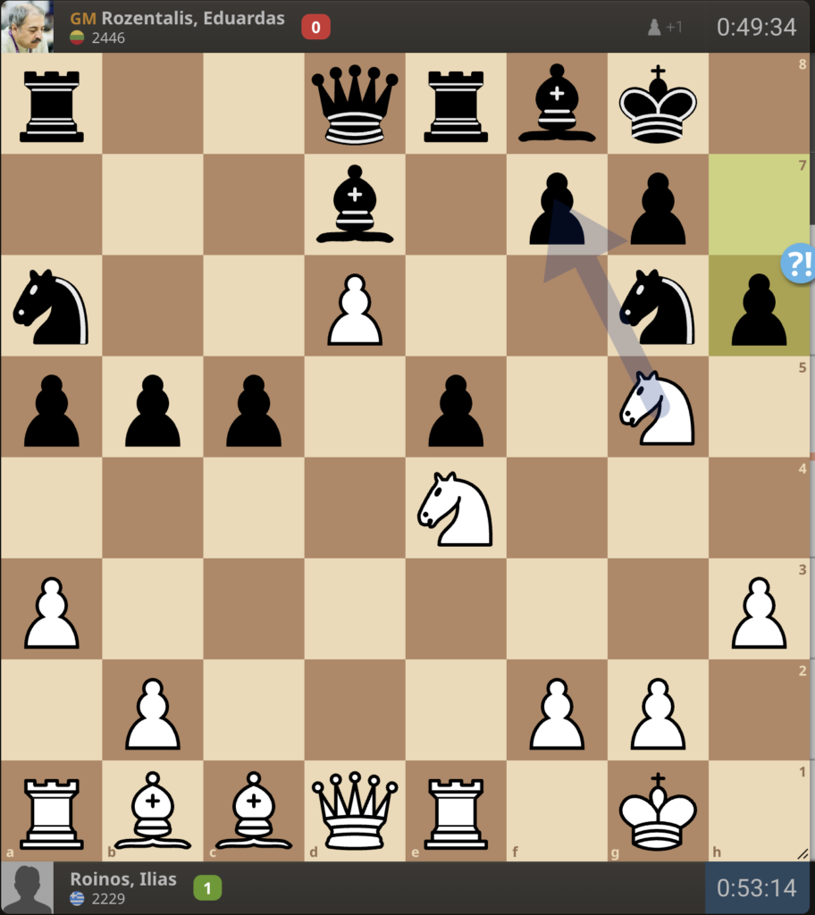 Roinos - Rozentalis, źródło: https://lichess.org/broadcast/warsaw-chess-festival-2026-najdorf-memorial/round-4/A5vmuOyV/4oG167Mn